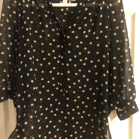 Lauren Conrad Polka Dot Sheer Blouse - Picture 4 of 6